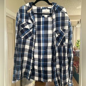 Ditch Plains Blue Plaid Shirt XL